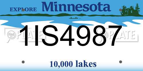 1IS4987 Minnesota License Plate