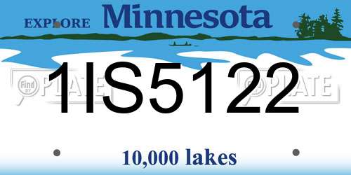 1IS5122 Minnesota License Plate