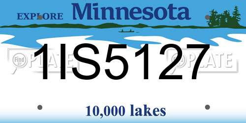 1IS5127 Minnesota License Plate