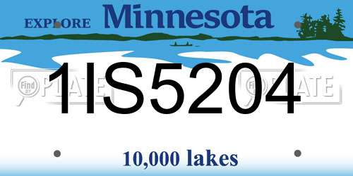 1IS5204 Minnesota License Plate