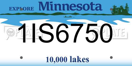 1IS6750 Minnesota License Plate