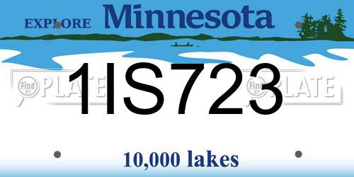 1IS723 Minnesota License Plate
