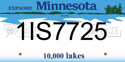 1IS7725 Minnesota License Plate