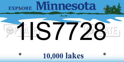 1IS7728 Minnesota License Plate