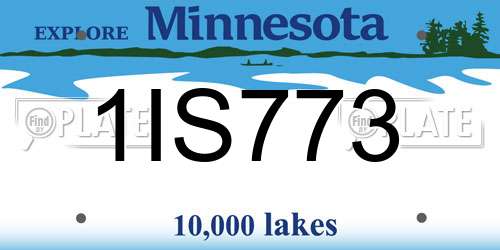 1IS773 Minnesota License Plate