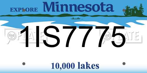 1IS7775 Minnesota License Plate