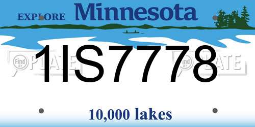 1IS7778 Minnesota License Plate