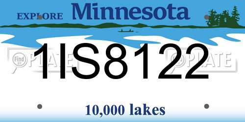 1IS8122 Minnesota License Plate