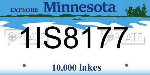 1IS8177 Minnesota License Plate