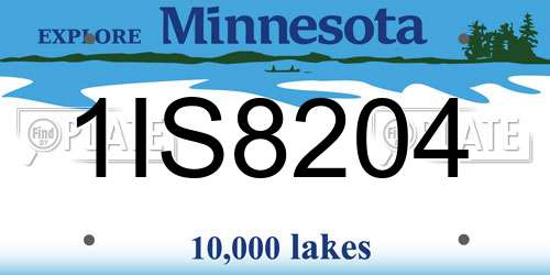 1IS8204 Minnesota License Plate