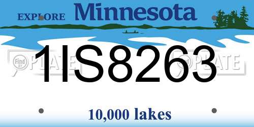 1IS8263 Minnesota License Plate