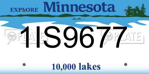 1IS9677 Minnesota License Plate