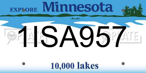 1ISA957 Minnesota License Plate