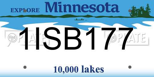 1ISB177 Minnesota License Plate