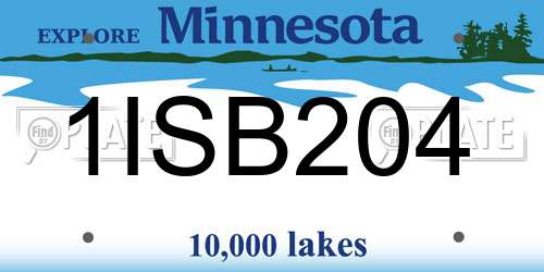 1ISB204 Minnesota License Plate