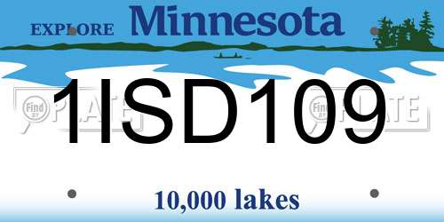 1ISD109 Minnesota License Plate