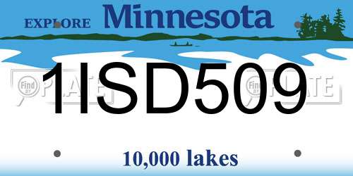 1ISD509 Minnesota License Plate