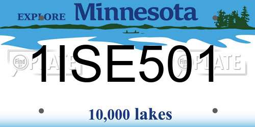 1ISE501 Minnesota License Plate