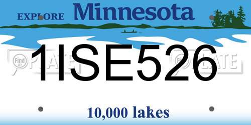 1ISE526 Minnesota License Plate