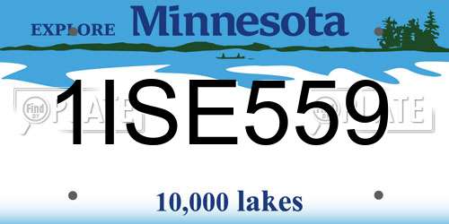 1ISE559 Minnesota License Plate