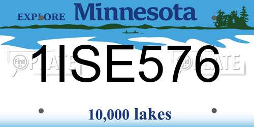1ISE576 Minnesota License Plate