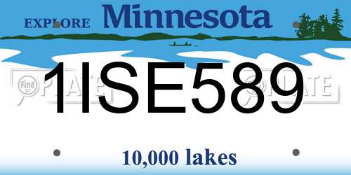 1ISE589 Minnesota License Plate