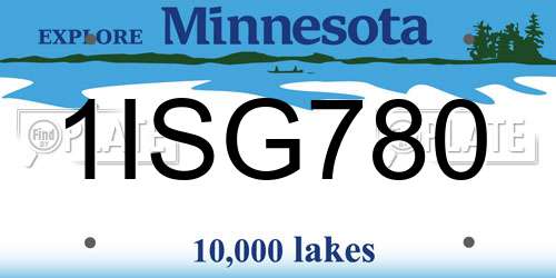 1ISG780 Minnesota License Plate