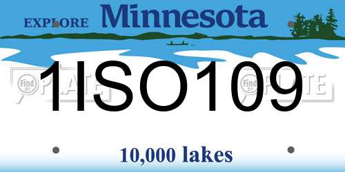 1ISO109 Minnesota License Plate