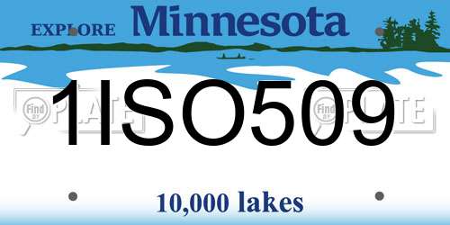1ISO509 Minnesota License Plate