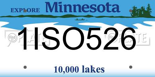 1ISO526 Minnesota License Plate