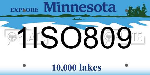 1ISO809 Minnesota License Plate