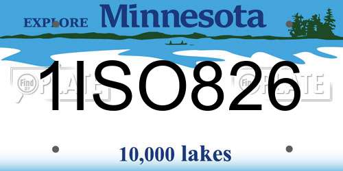 1ISO826 Minnesota License Plate