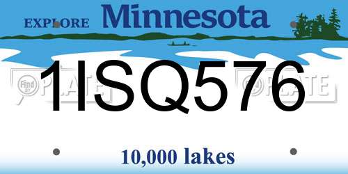1ISQ576 Minnesota License Plate
