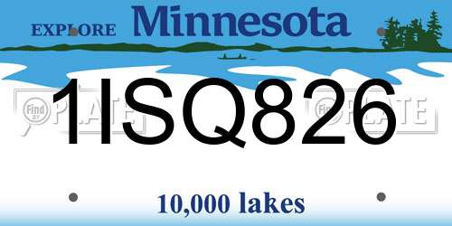 1ISQ826 Minnesota License Plate