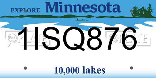 1ISQ876 Minnesota License Plate
