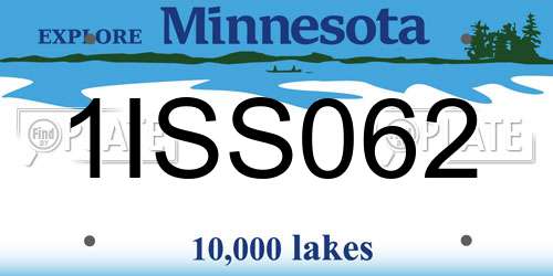 1ISS062 Minnesota License Plate