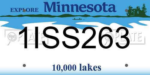 1ISS263 Minnesota License Plate