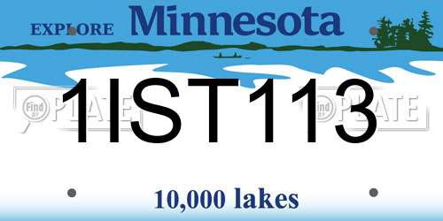1IST113 Minnesota License Plate