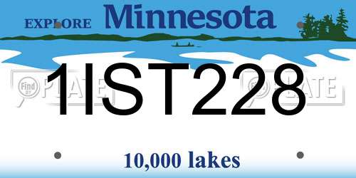1IST228 Minnesota License Plate