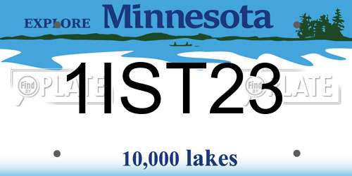 1IST23 Minnesota License Plate