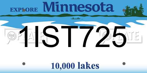 1IST725 Minnesota License Plate