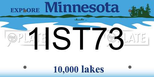 1IST73 Minnesota License Plate