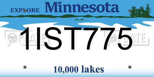 1IST775 Minnesota License Plate