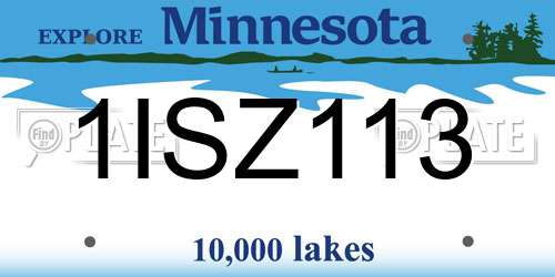 1ISZ113 Minnesota License Plate