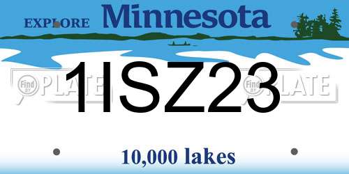 1ISZ23 Minnesota License Plate