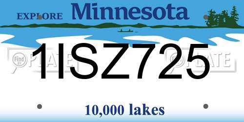 1ISZ725 Minnesota License Plate