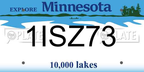 1ISZ73 Minnesota License Plate