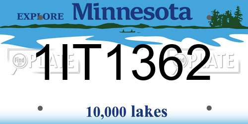 1IT1362 Minnesota License Plate