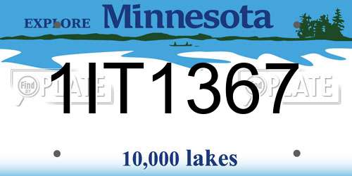 1IT1367 Minnesota License Plate