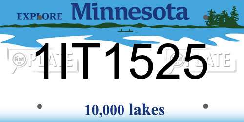 1IT1525 Minnesota License Plate